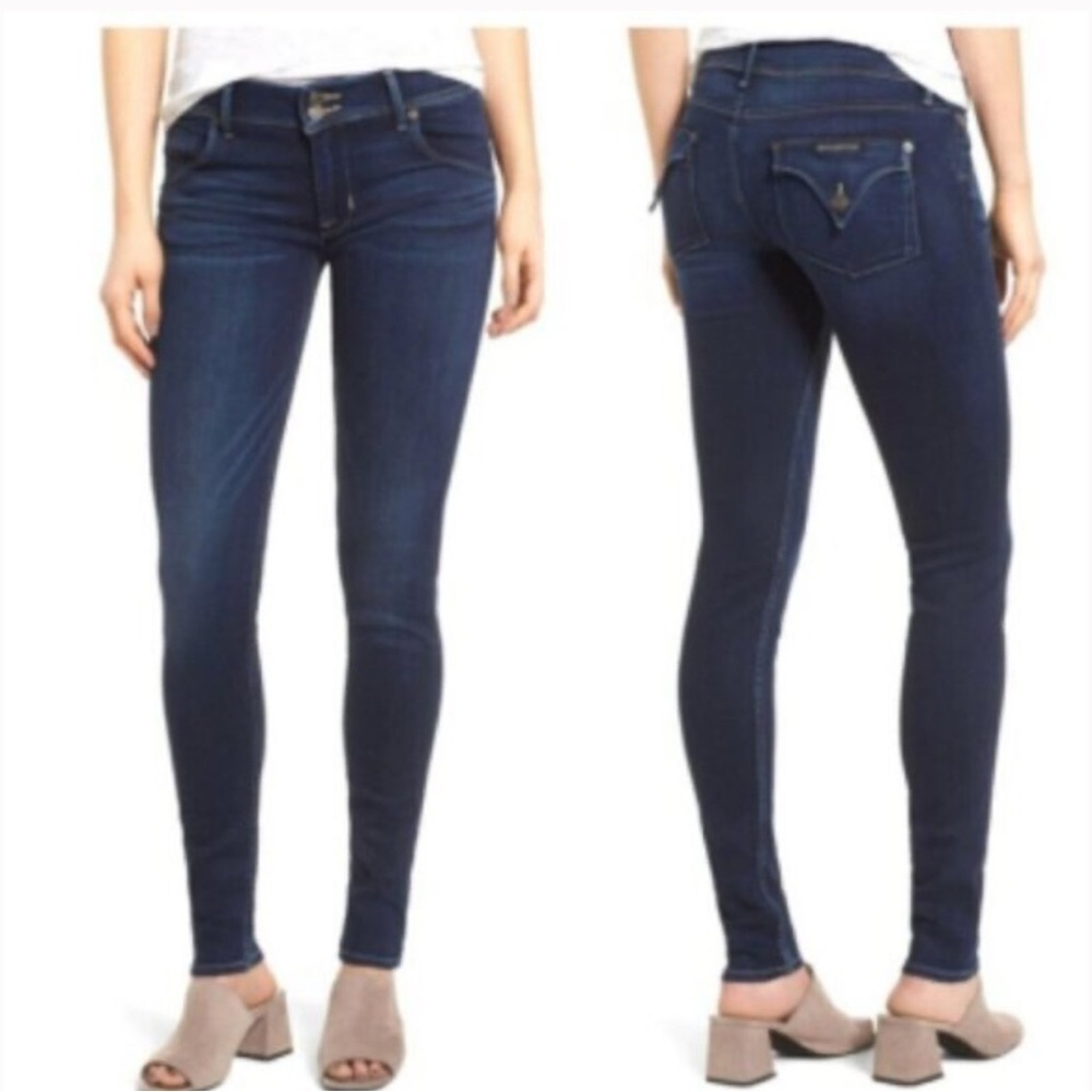 Hudson jeans collin mid rise skinny jeans shade A blue Wash Y2K Streetwear 26